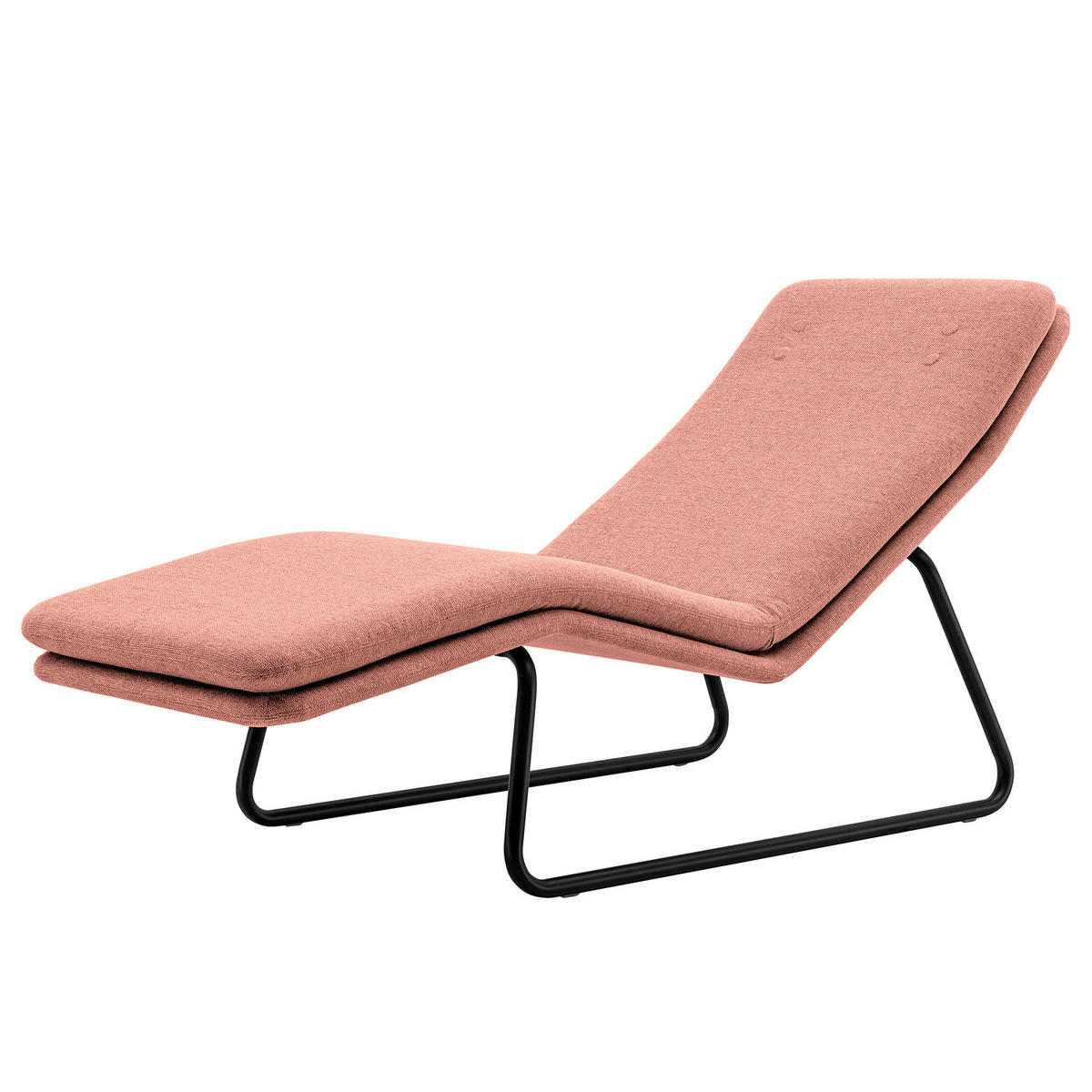 RELAXLIEGE - Webstoff - Koralle/Schwarz, Textil/Metall (70/88/168cm) - home24