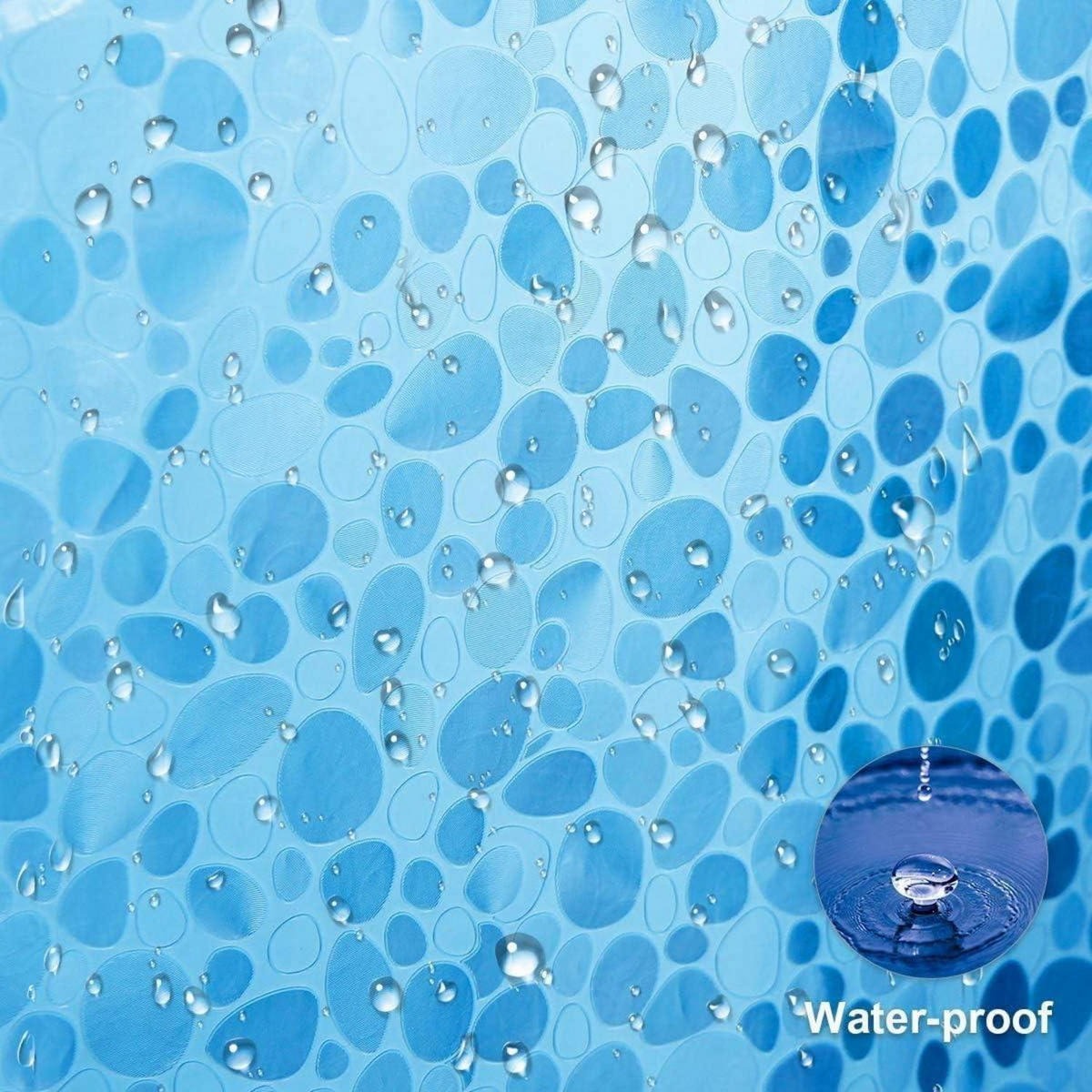 DUSCHVORHANG Steinmuster Blau 183 x 183 cm - Blau, Kunststoff (183/183cm)