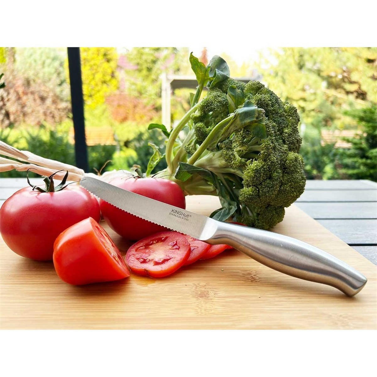 GEMÜSEMESSER Silber 24/2/24 cm KH1701 - Silberfarben, Metall (24cm) - Kinghoff 
