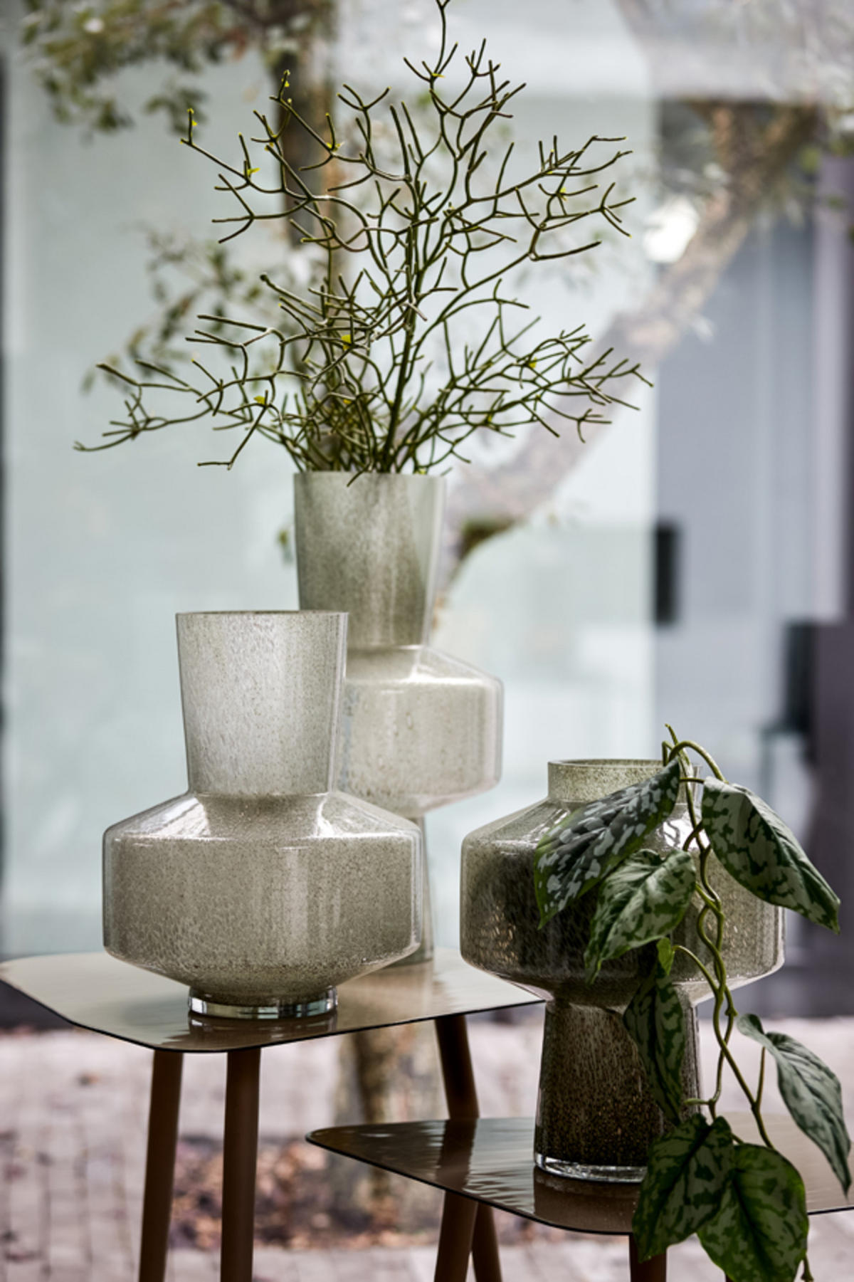 VASE Trasmo Grau Ø23,5/42 cm - Grau, Glas (23.5/42cm) - Light & Living