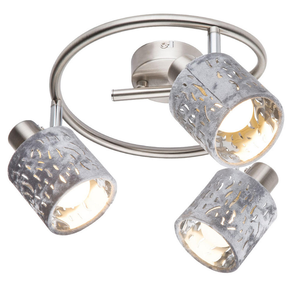 LED DECKENLEUCHTE Metall Silber gemustert - Silberfarben, Metall (25/25/15cm)