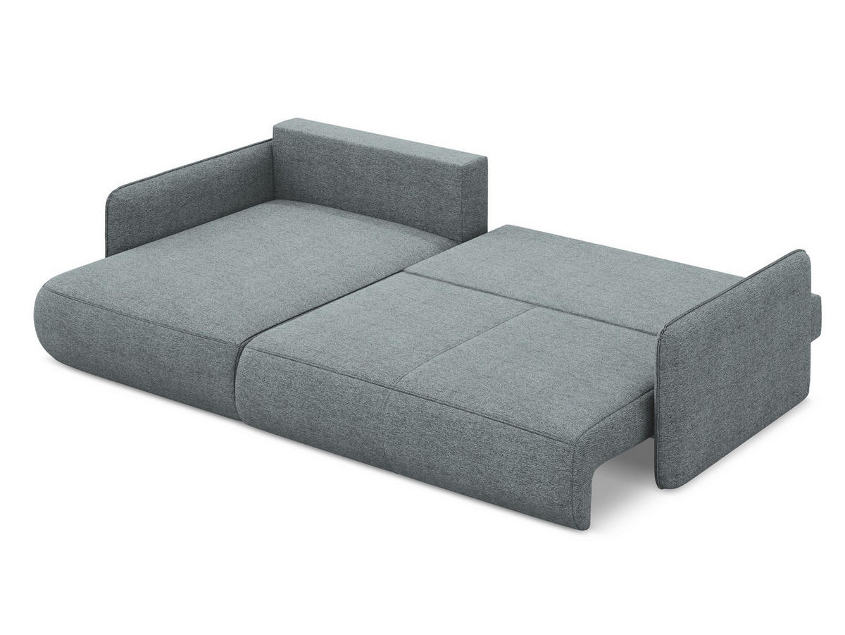 WOHNLANDSCHAFT Chenille Stoff Blau - Blau/Schwarz, Kunststoff/Textil (290/86/148cm) - Makamii