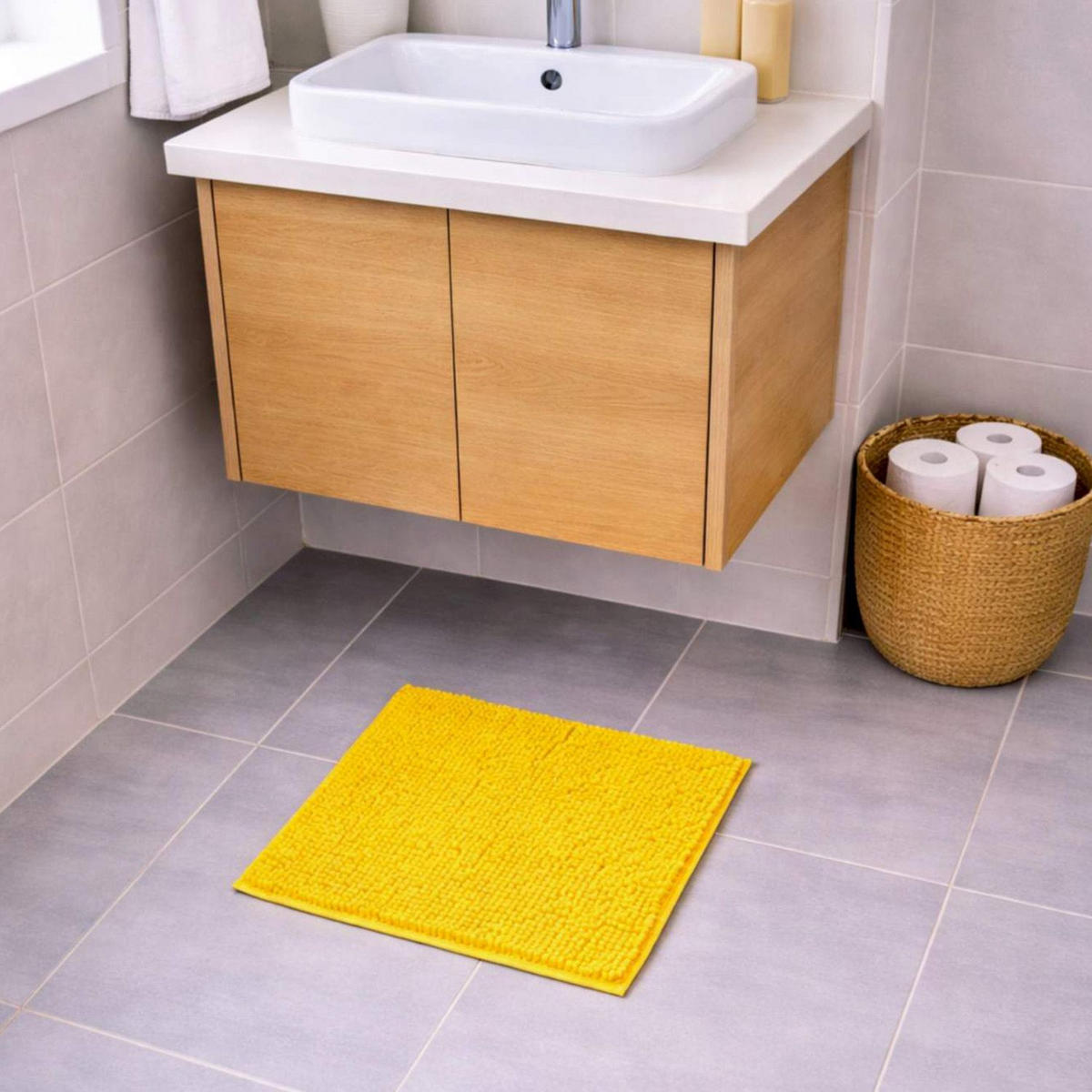 BADEMATTE PARIS - Gelb, Textil (45/45cm) - WohnDirect