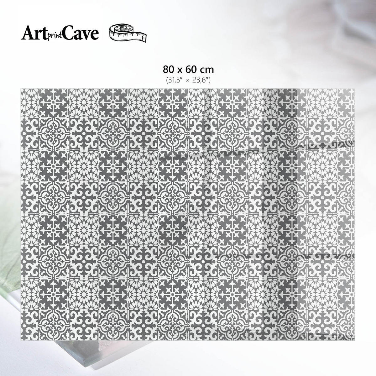 GLASPLATTE 80x60 cm – Klassische Muster - Braun, Glas (0.4/80/60cm) - ArtPrintCave