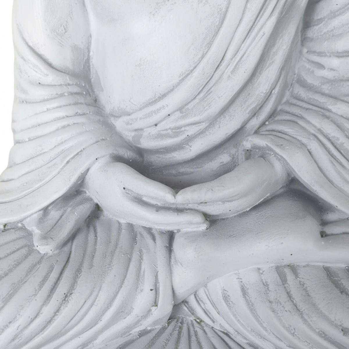 BUDDHA Figur - Grau, Kunststoff (29/42/20cm) - Relaxdays