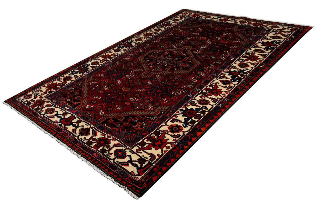 ORIENTTEPPICH handgeknüpft Assadabad Rot 240/139 cm Schurwolle - Rot, Textil (139/240cm) - Looma