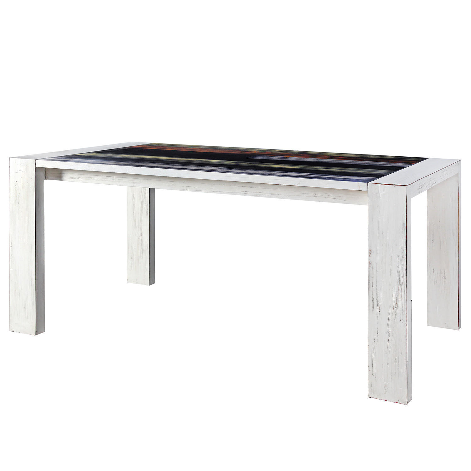 ESSTISCH - Mango teilmassiv - Mango Vintage Weiß - Multicolor, Holz/Holzwerkstoff (90/175/76cm) - home24