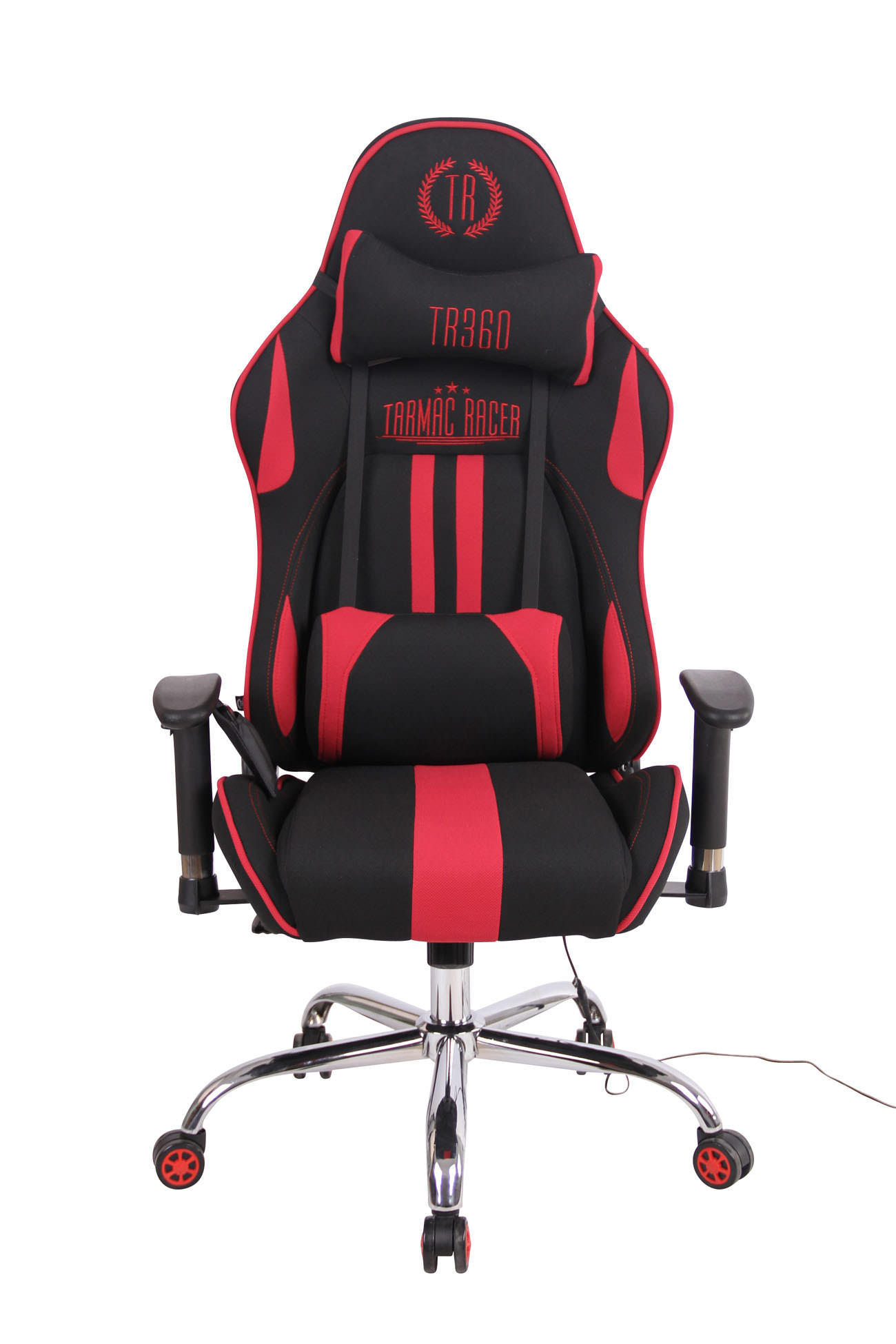 CHEFSESSEL Stoff schwarz/rot - Rot/Schwarz, Textil/Metall (67/128/51cm) - CLP