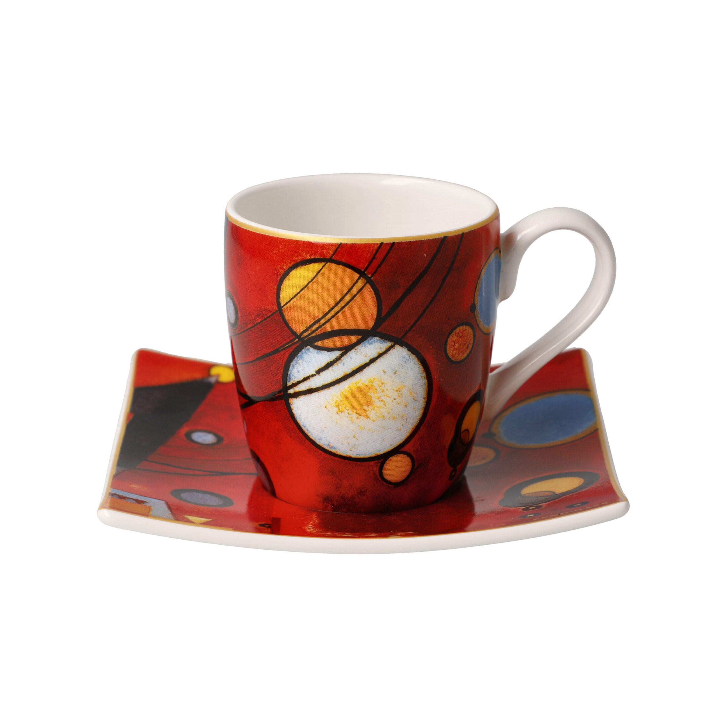 ESPRESSOTASSE Wassily Kandinsky - Schweres Rot, Fine Bone China, Bunt, 100 ml - Multicolor, Keramik (0.1L) - Goebel