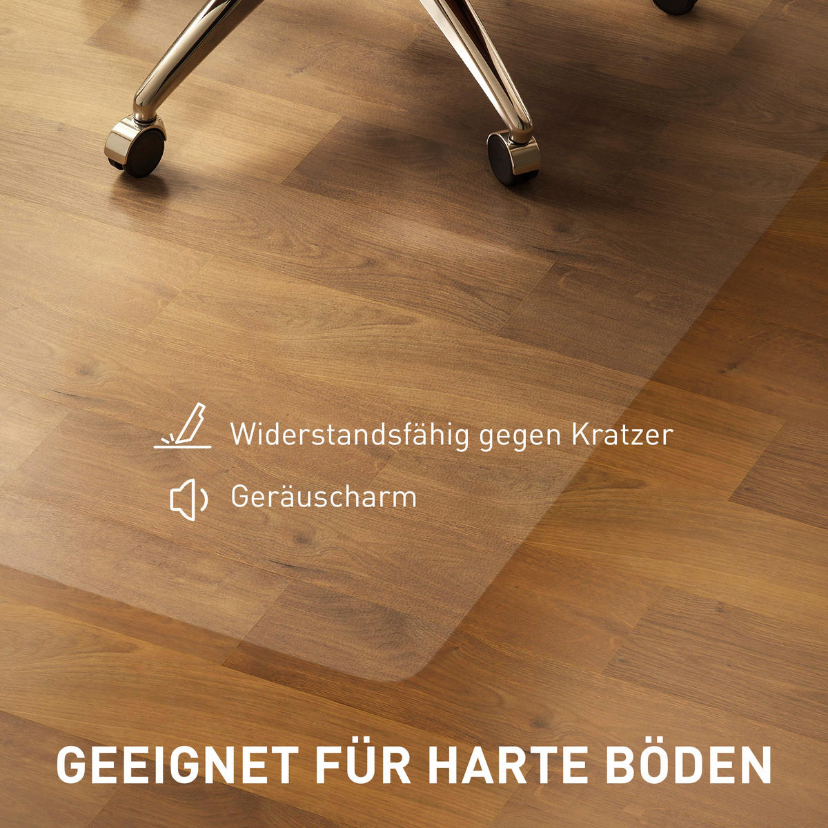 BODENSCHUTZMATTE 100 x 150 cm Bürostuhl Unterlage in Transparent für Hartböden - Transparent, Kunststoff (150/1/100cm) - HOMCOM