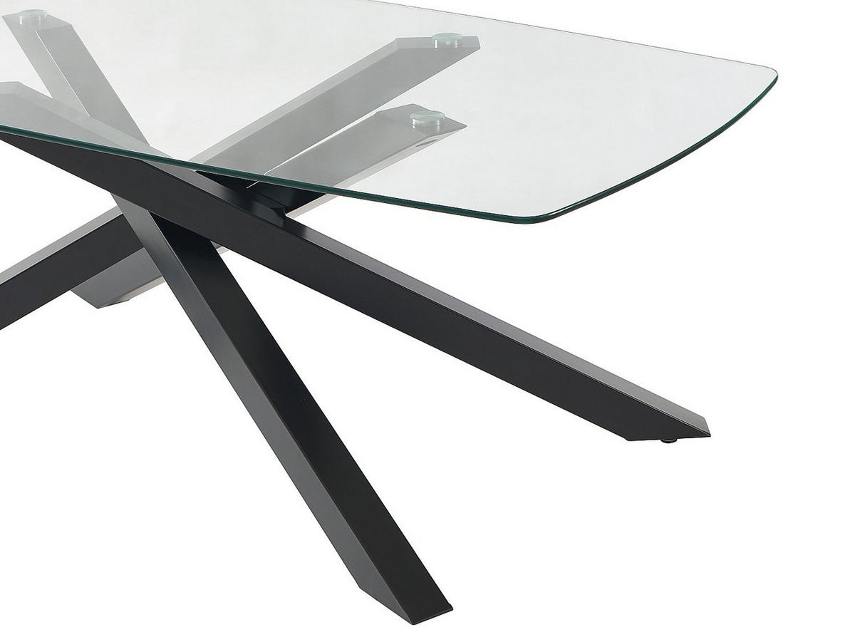 ESSTISCH - 8 Personen - Glas - Transparent, Schwarz - METRILIA - Transparent/Schwarz, Glas (100/200/75cm) - Vente-Unique