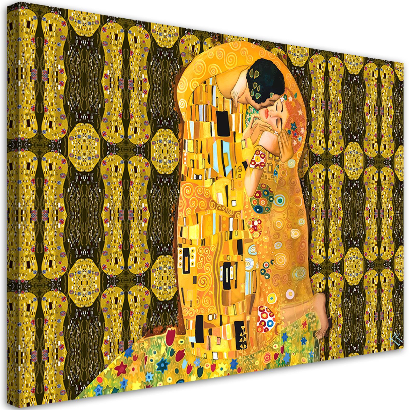 WANDBILD Erfüllung einer Frau Abstraktion 100x70cm - Gelb, Textil (100/70cm) - Feeby