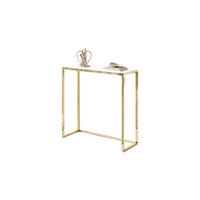 KONSOLE MODERN II GLASS 80/30/79 cm Goldchrom/Weiß - Goldfarben/Weiß, Glas/Metall (80/79/30cm) - Lookway