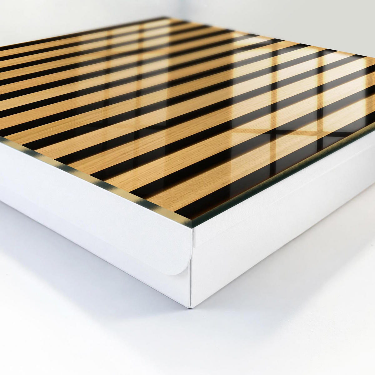 SCHLÜSSELBOX Weiß 30x30 cm – Türöffnung nach rechts - Holzkonstruktion - Braun, Metall (30/30/5cm) - TULUP