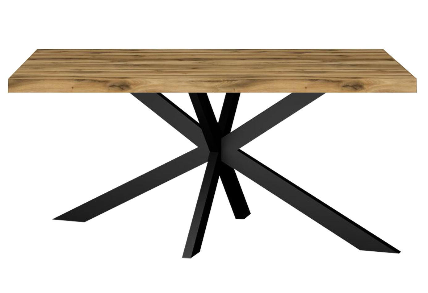 ESSTISCH Elgin 2 210x80x100 Metall+Holzwerkstoff Schwarz/Plankeneiche - Alteiche/Schwarz, Holzwerkstoff (210/100/80cm) - 58aufmkessel