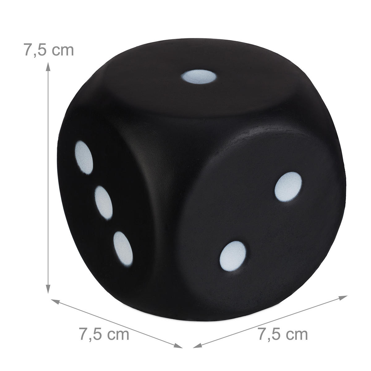 6xSCHAUMSTOFFWÜRFEL - Schwarz, Kunststoff (7.5/7.5cm) - Relaxdays