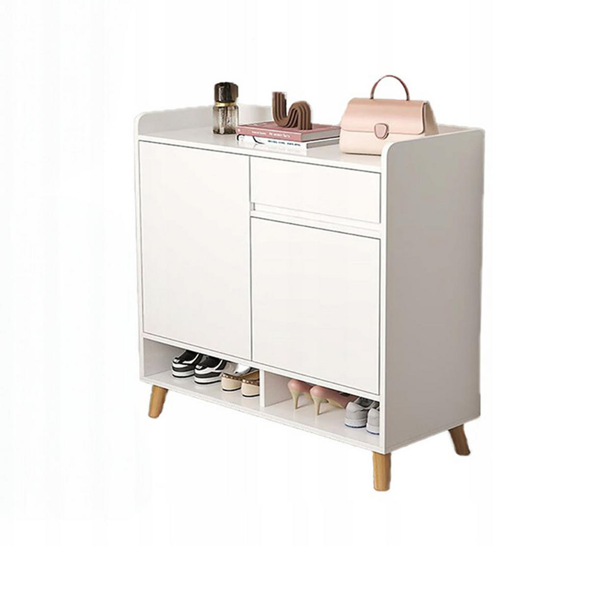 SCHUHSCHRANK Weiß 90/60/32 cm - Weiß, Holz (15/38/85cm) - MUVU