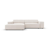 MODULARES-ECKSOFA links Jodie aus strukturiertem Stoff leichtes beige 3 Sitzplätze - Beige, Textil (166/224cm) - Micadoni