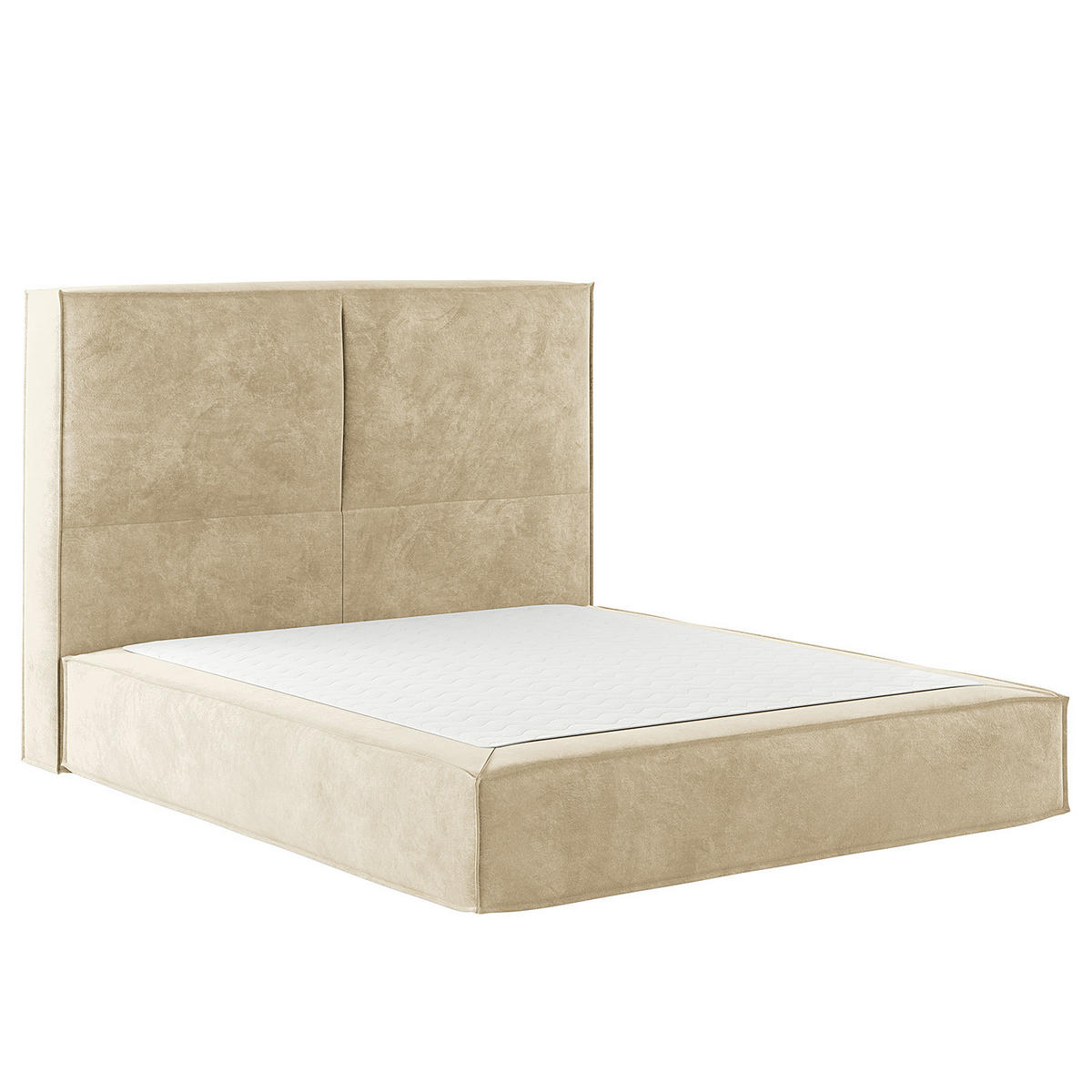 BOXSPRINGBETT mit Kopfteil - Premium - Beige, Textil (200/200cm) - home24