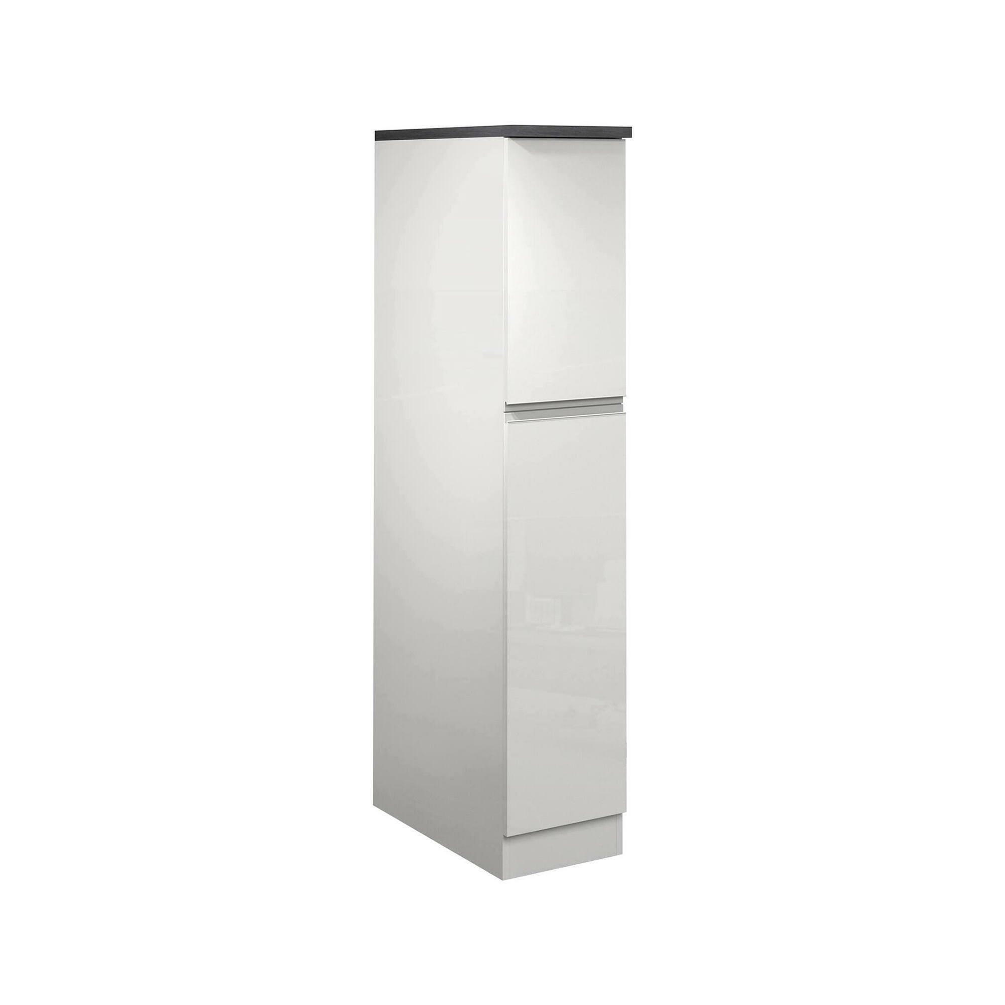 KÜCHENSCHRANK Glänzendes Weiß, Schiefer 60/30/165 cm - Weiß, Holzwerkstoff (30/165/60cm) - DMORA
