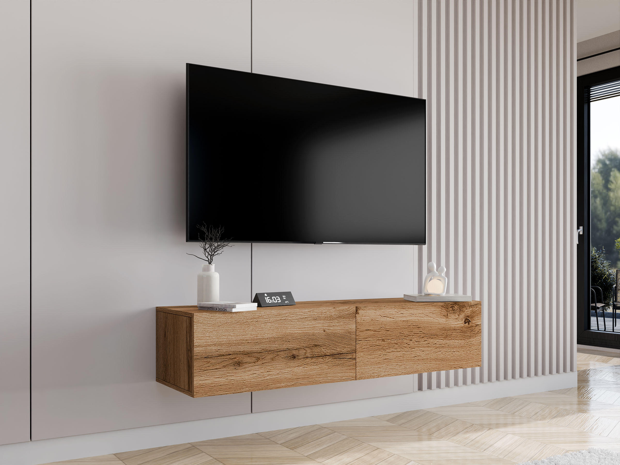 TV-LOWBOARD Vigo 140 - Eiche Wotan, Holzwerkstoff (140/30/40cm) - MIRJAN24