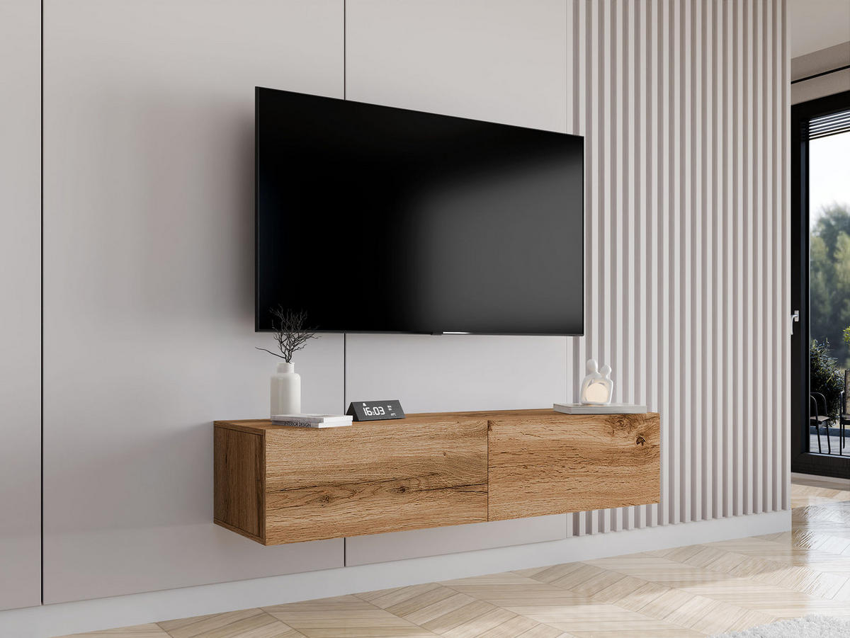 TV-LOWBOARD Vigo 140 - Eiche Wotan, Holzwerkstoff (140/30/40cm) - MIRJAN24