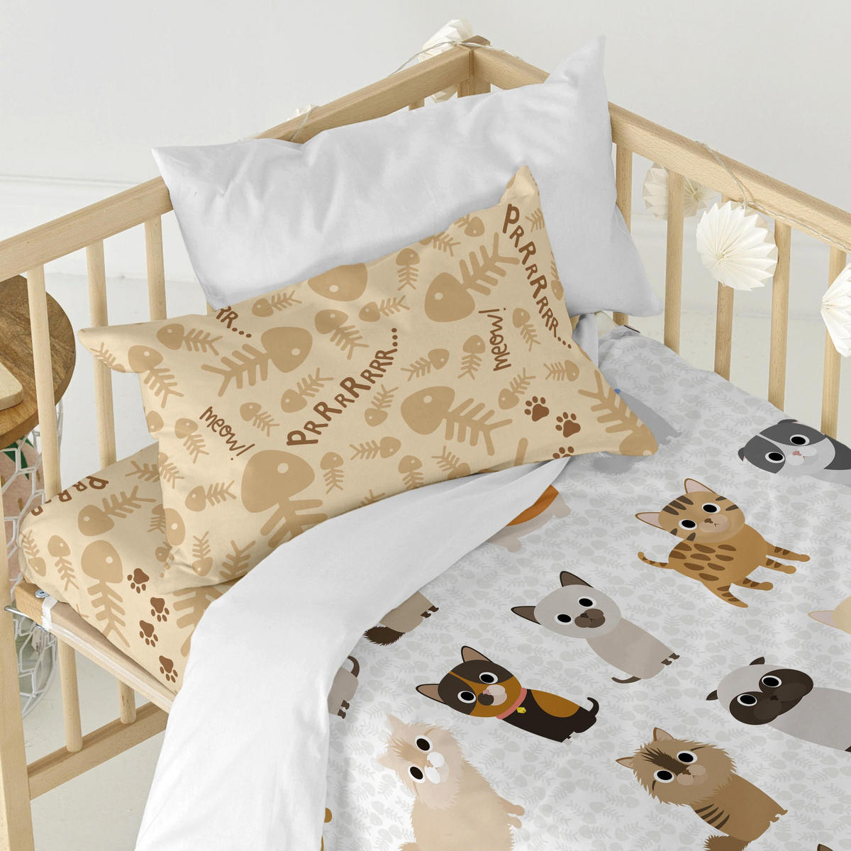 BETTBEZUG 2er-Set teiliges cats 115x145 cm (kinderbett) mehrfarbig - Multicolor, Textil (115/145cm) - Happy Friday