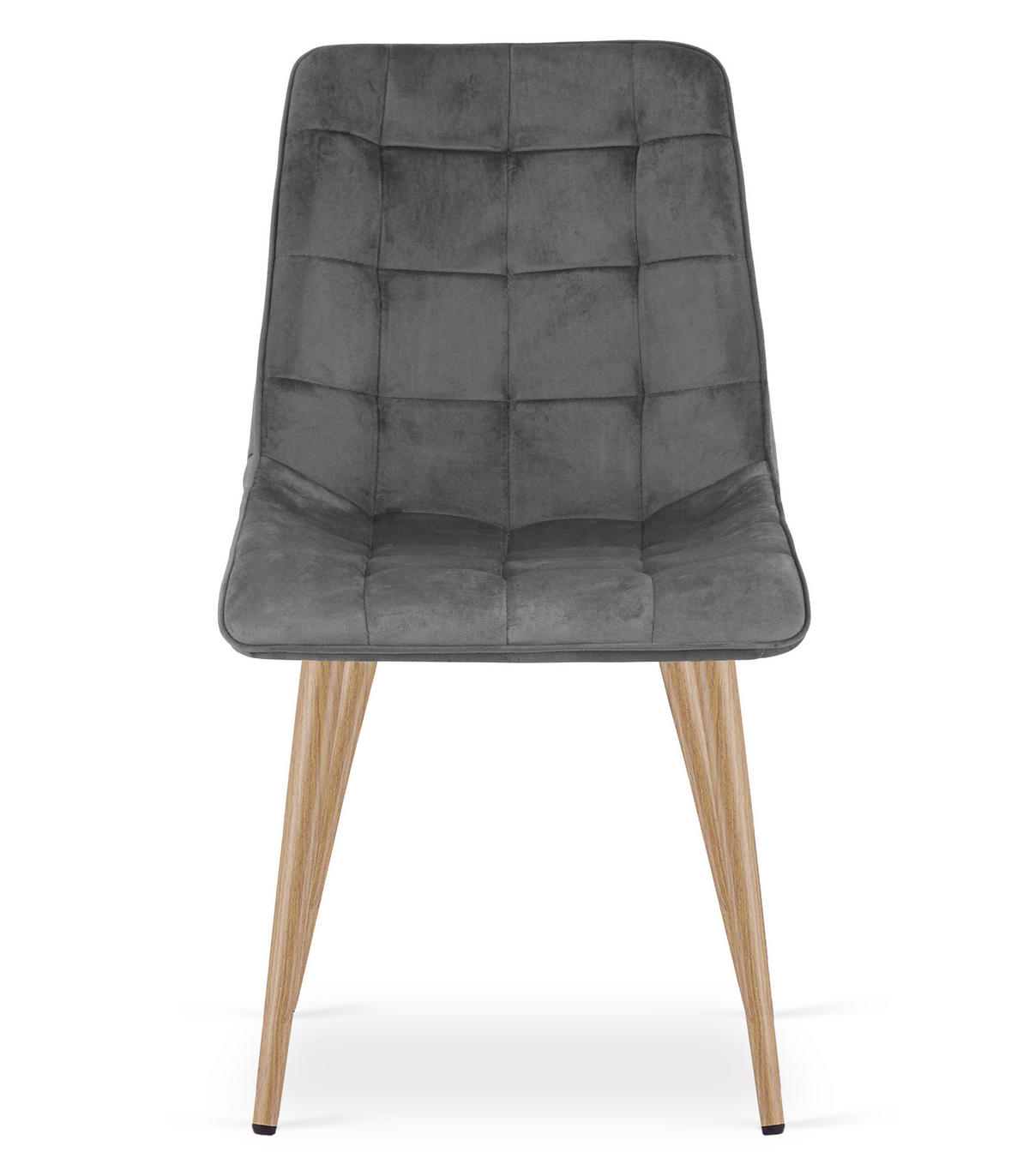 STUHL Dunkelgrau 49x60 cm SPLIT Samtbezug 2 Stück - Grau, Metall (49/59/60cm)