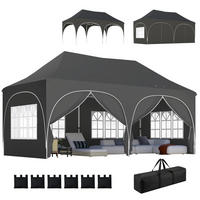 POP-UP-FALTZELT, 6×3m, dunkelgrau - Grau, Metall (300/315/598cm) - Vallsero