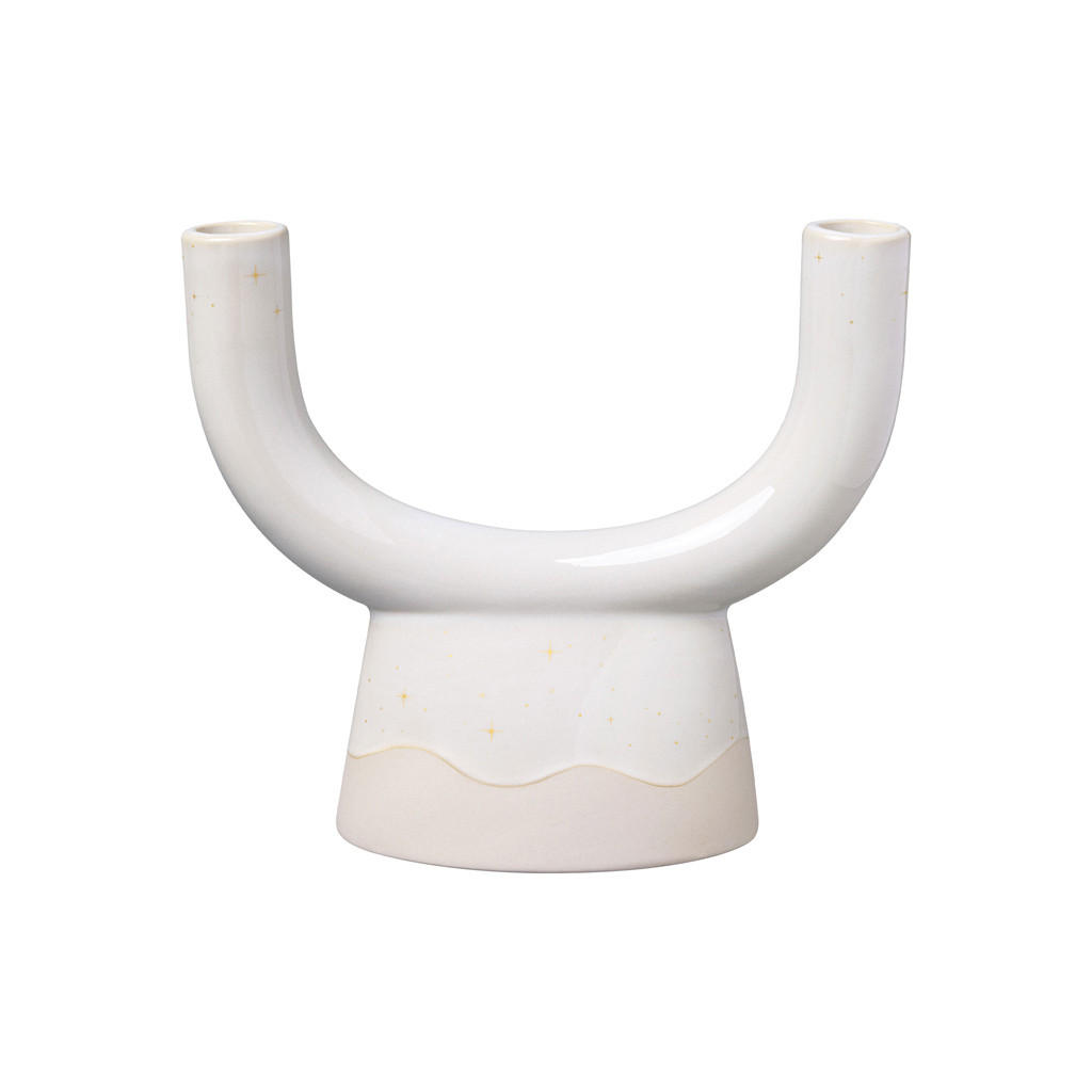 KERZENHALTER U-FORM Winter Glow beige - Beige, Keramik (8.4/20.3/23cm) - like.Villeroy & Boch