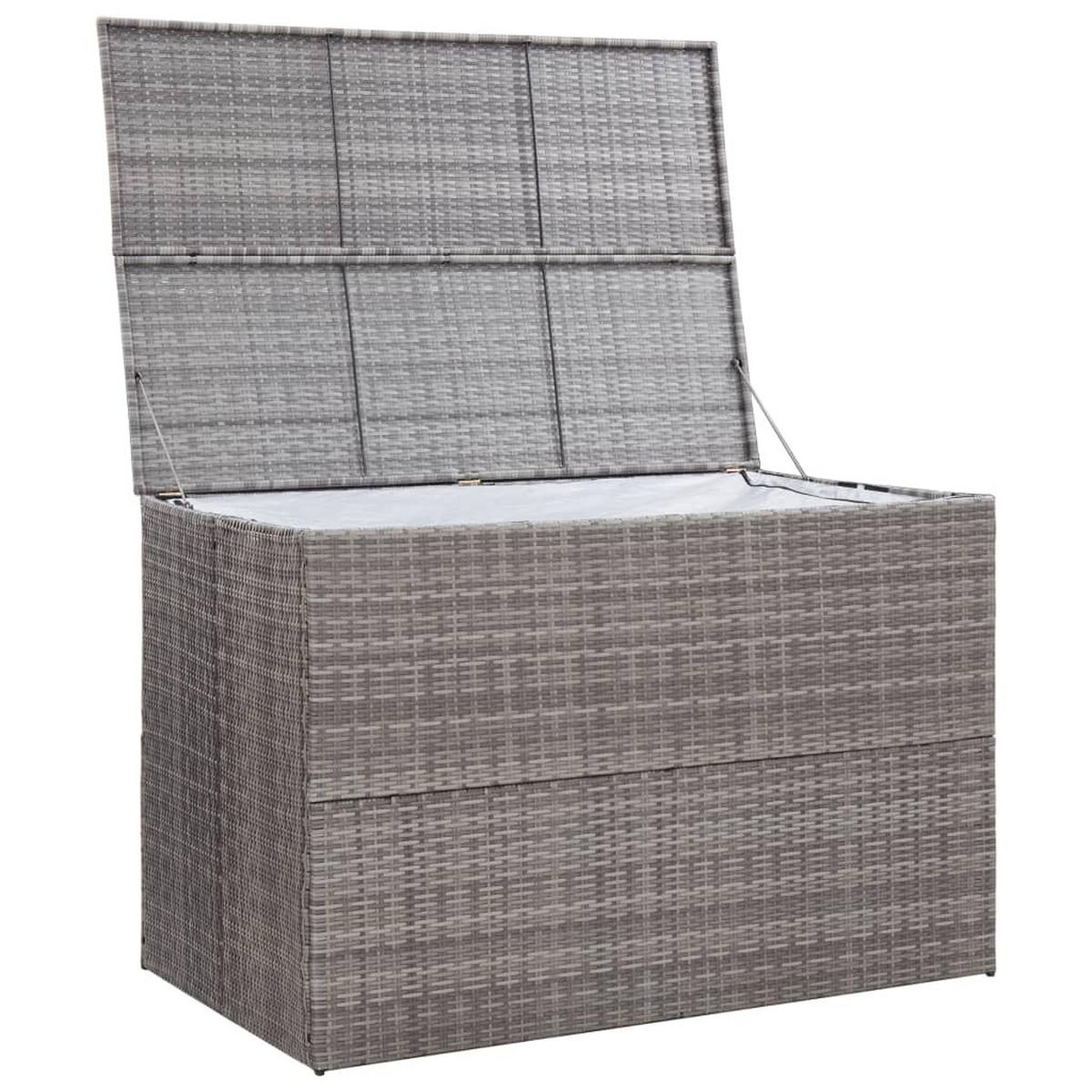 GARDEN-AUFLAGENBOX Grau 150x100x100 cm Poly Rattan - Grau, Kunststoff (150/100/100cm) - furnicato
