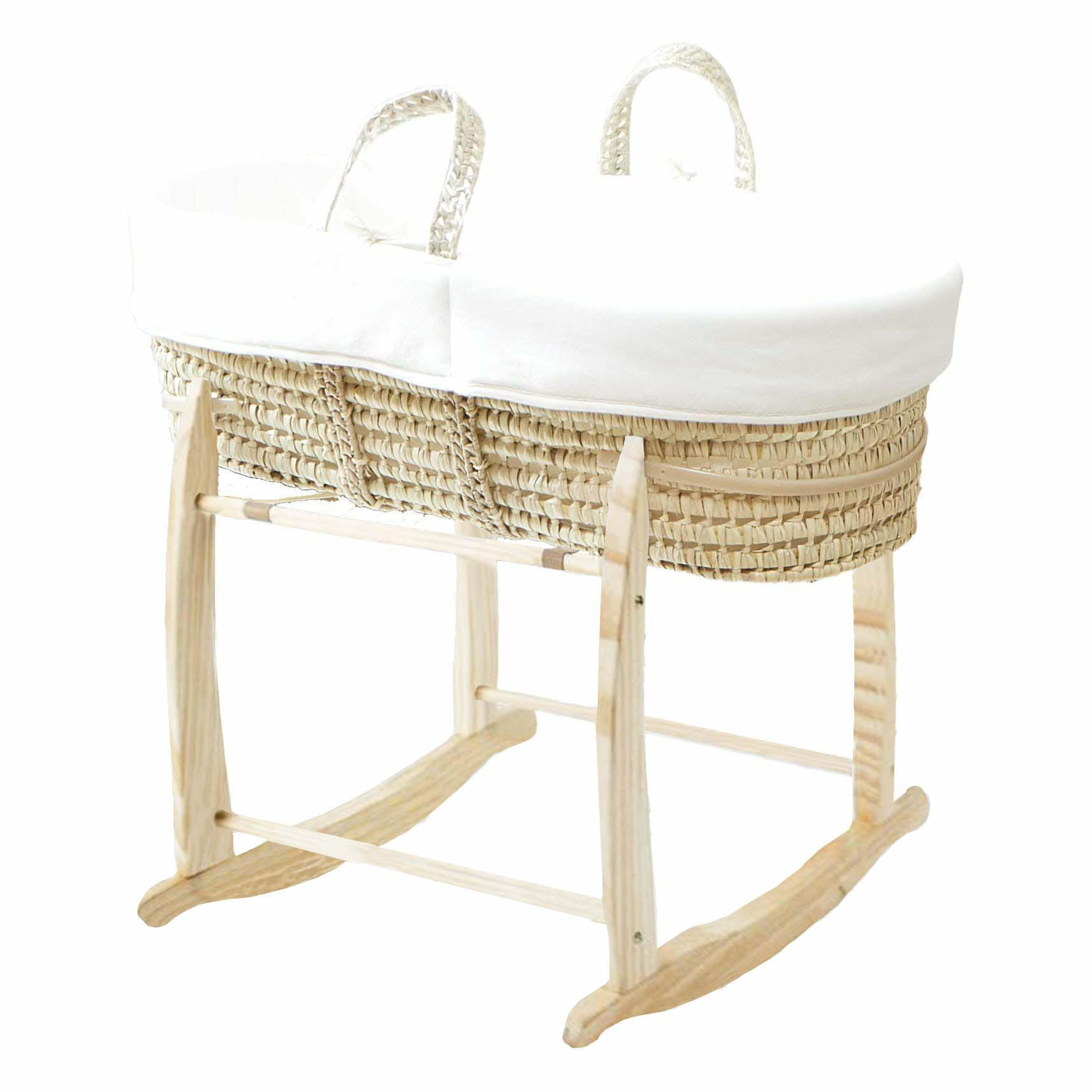 BABYTRAGEKORB mit Holzgestell weiss - Weiß, Naturmaterialien (29/78cm) - Premiers Moments