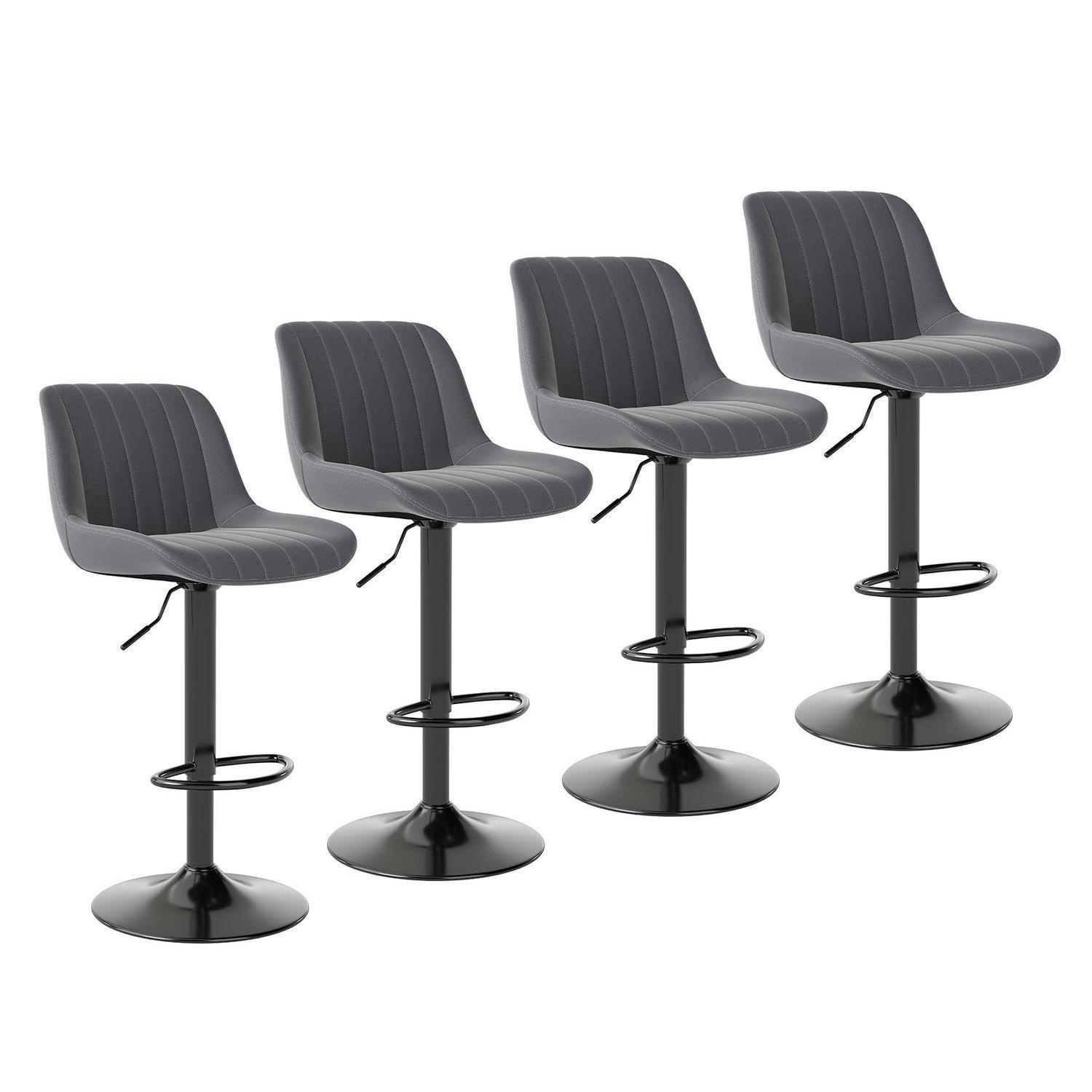 BARHOCKER 4er Set drehbar höhenverstellbar dunkelgrau - Grau, Kunststoff (46/109/37cm)
