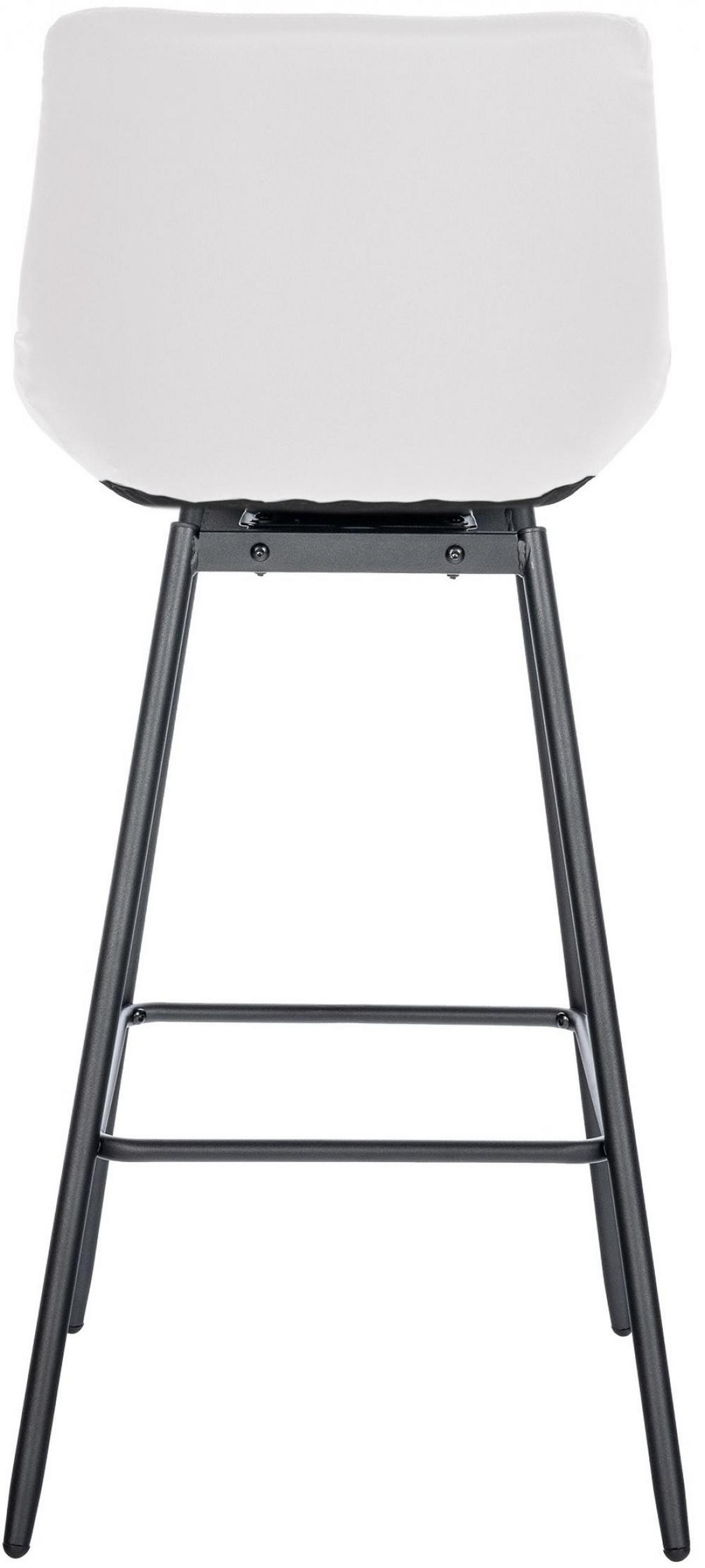 BARHOCKER Lederlook weiß - Schwarz/Weiß, Textil/Metall (49/105/56cm) - CLP