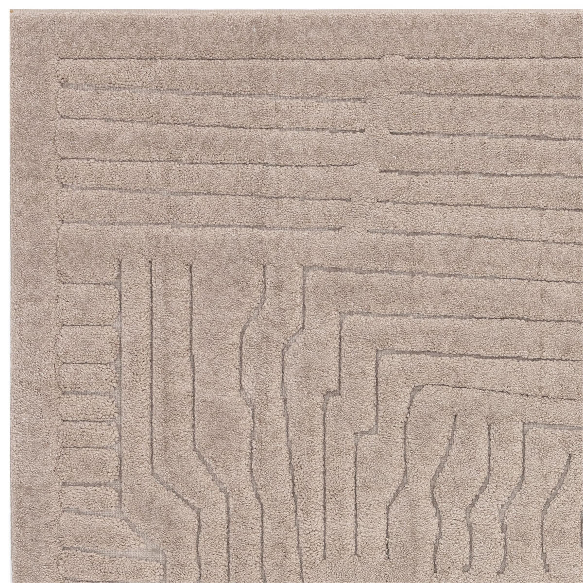 TEPPICH Strukturflor 3D hoch-tief abstrakt EDEN-Carlisle, Taupe 160x230 cm - Taupe, Textil (160/230cm) - KADIMA DESIGN