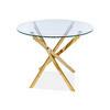 ESSTISCH Agis Gold 90 / 90 / 73cm - Transparent/Goldfarben, Glas/Holz (90/90/73cm) - Feldmann-Wohnen