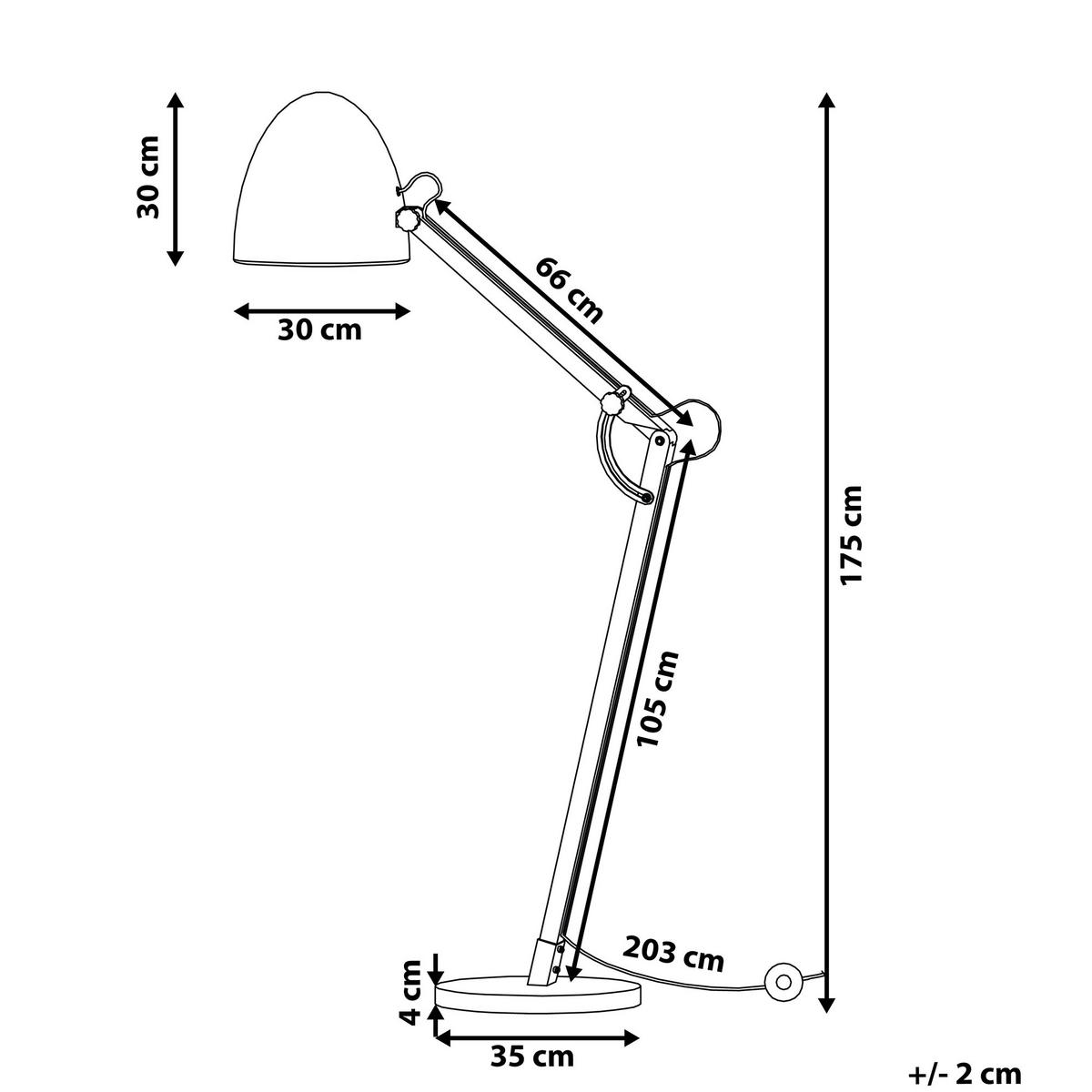 STEHLAMPE Hetton 35/35/175 cm - Schwarz, Holz (35/35/175cm) - Beliani