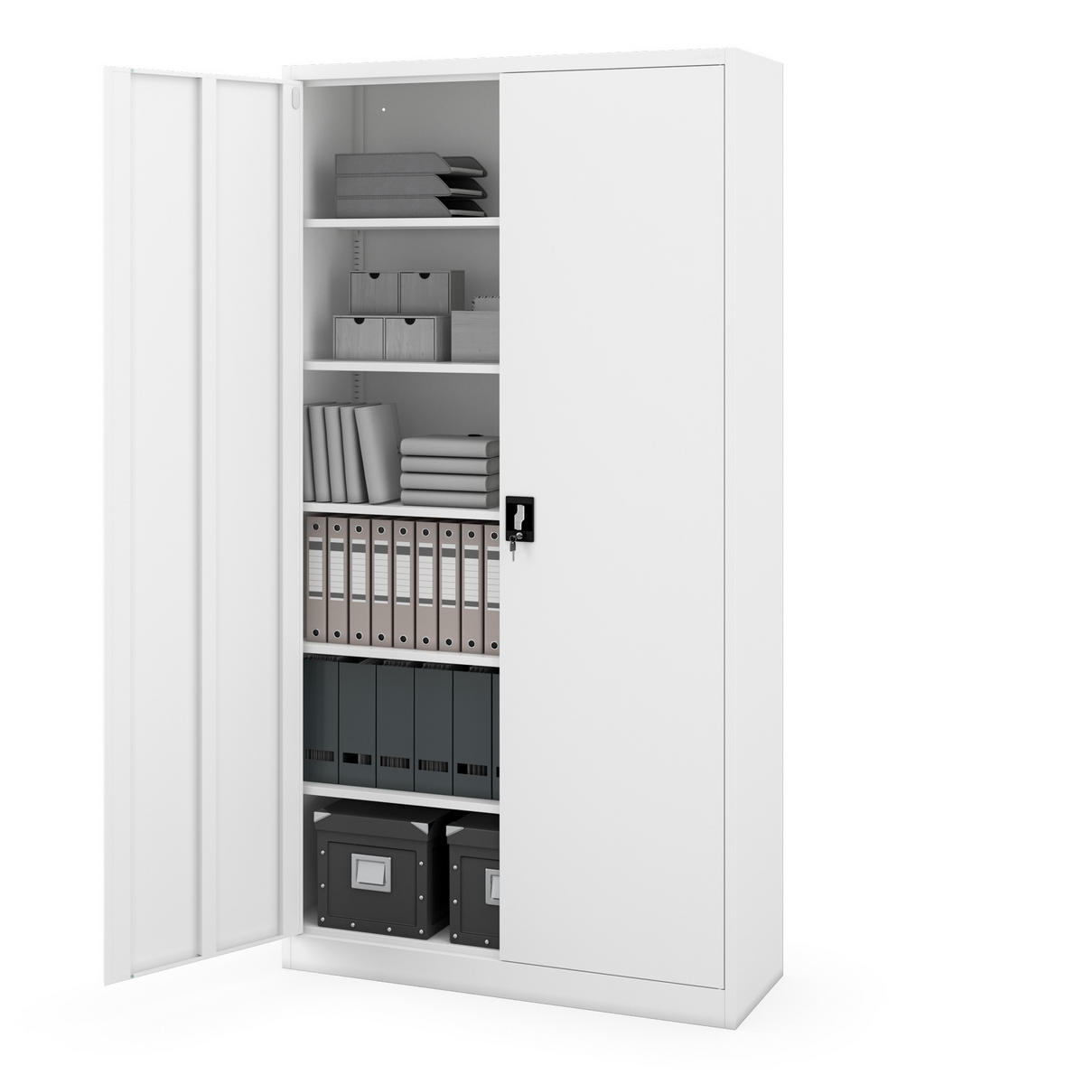 AKTENSCHRANK Jan II 220 - Weiß, Metall (115/220/40cm) - Jan Nowak