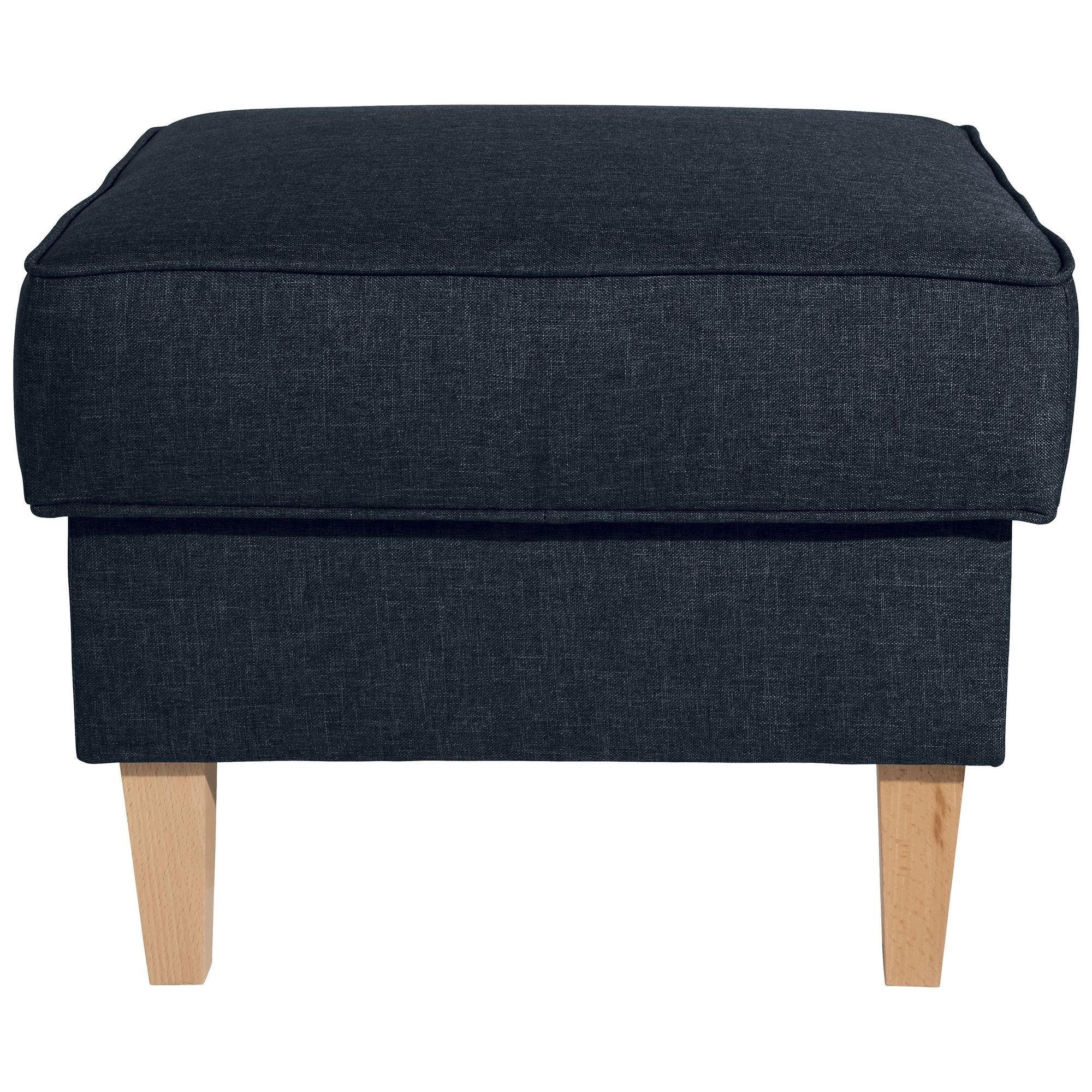HOCKER Karlen Bezug Flachgewebe Buche natur / blau - Blau/Buchefarben, Kunststoff (53/45/53cm) - 58aufmkessel