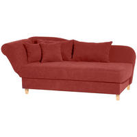 RECAMIERE mit Armteil links klappbar Katia Bezug Veloursstoff Buche natur / terracotta - Rot, Kunststoff (190/82/88cm) - 58aufmkessel