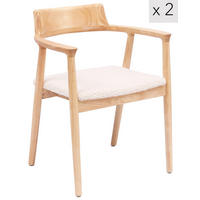 STUHL 2er-Set Holz Weiß - Weiß, Holz (58/75/57.5cm) - Nordlys