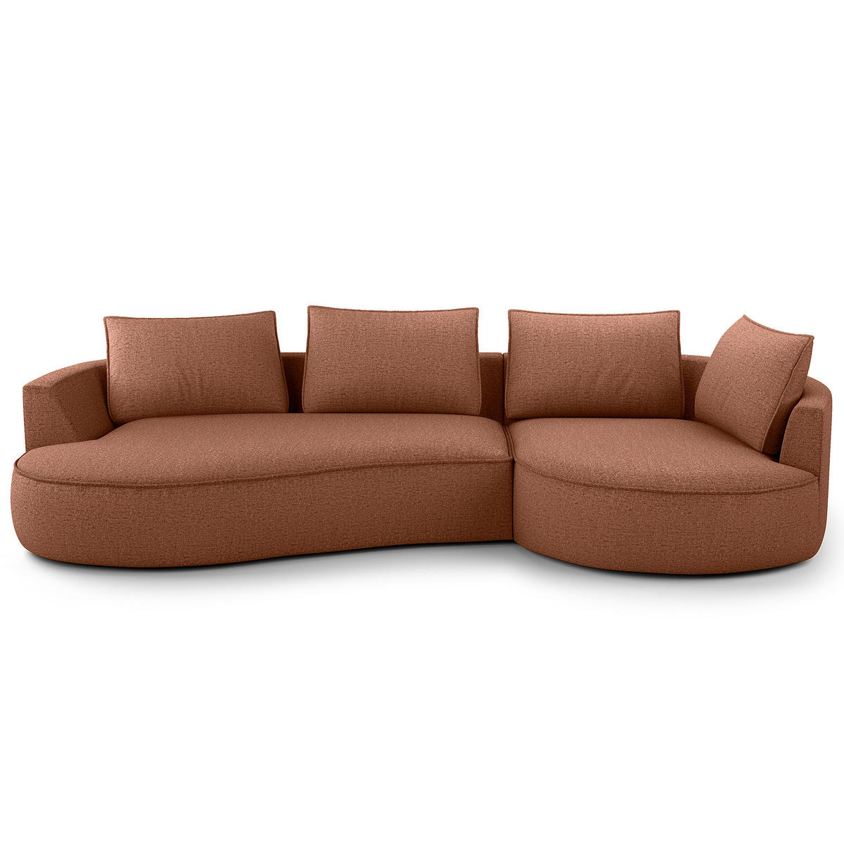 BIGSOFA - Beige/Schwarz, Kunststoff/Textil (322/82/154cm) - home24