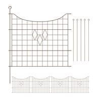 5xTEICHZAUN - Braun, Metall (365/66cm) - Relaxdays