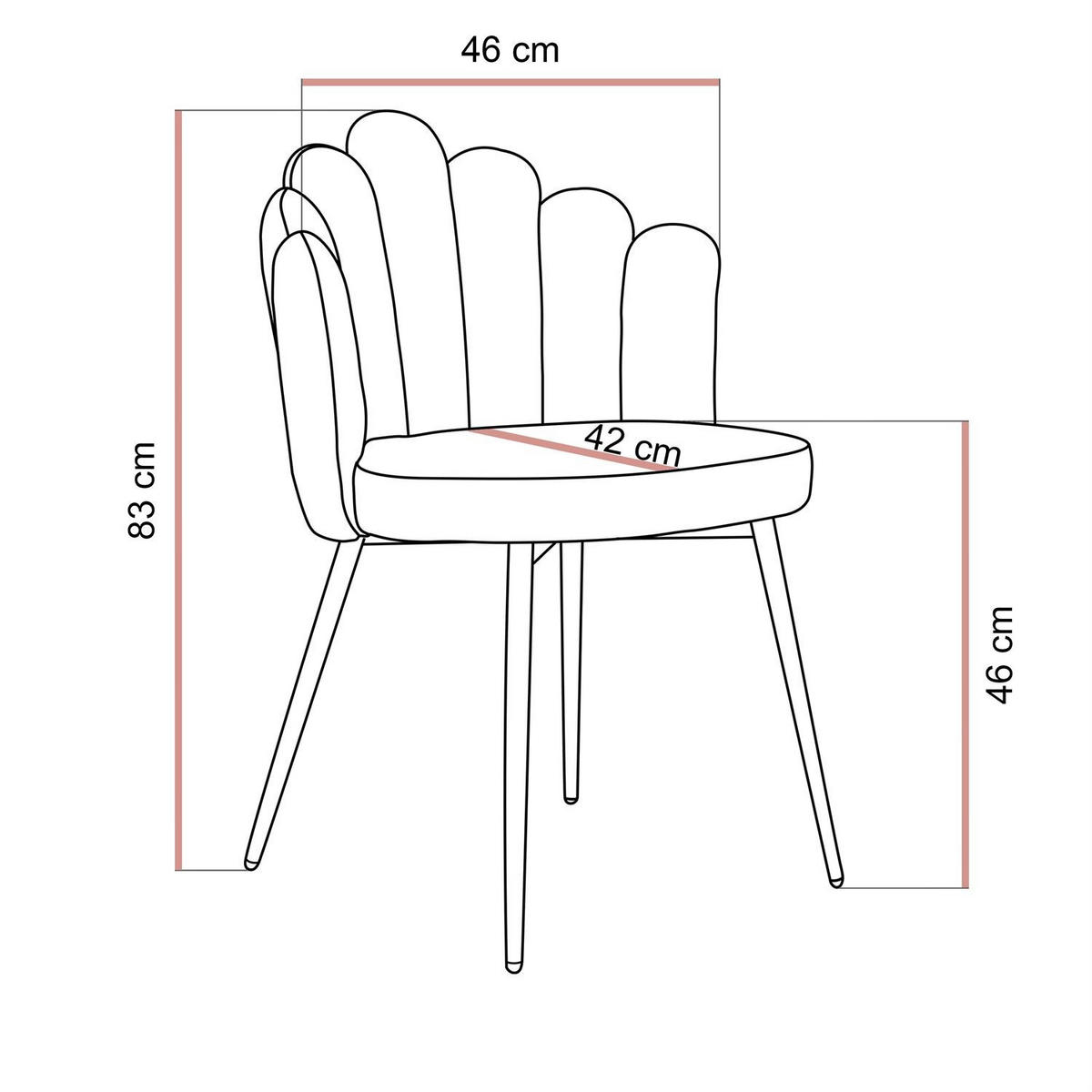 POLSTERSTUHL MARIS - Beige, Metall (46/83/42cm) - Lookway