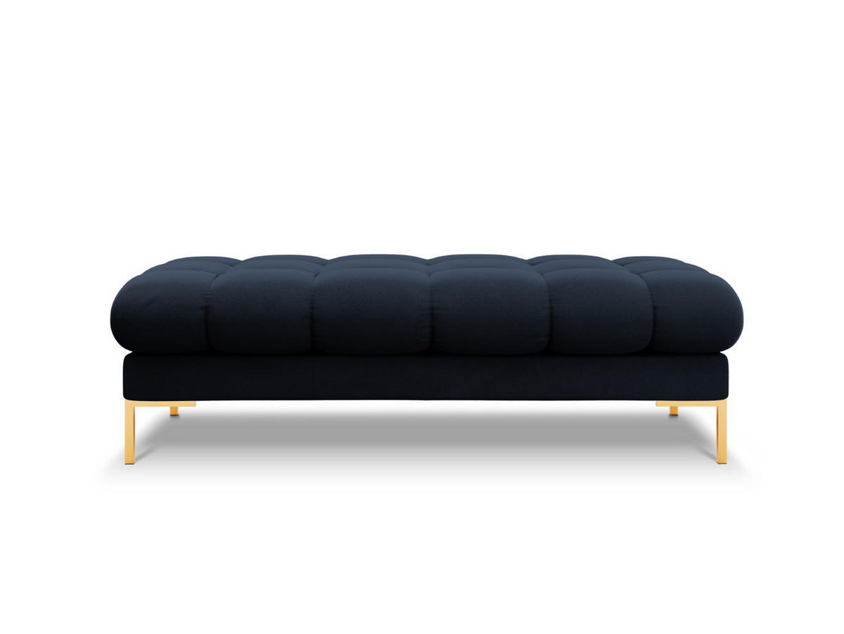 BANK Mamaia aus Samt dunkelblau 2 Sitzplätze - Dunkelblau, Textil (133/41/62cm) - Micadoni