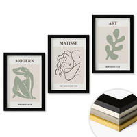 WANDBILDER 3er-Set - 20x30 cm Schwarzer Rahmen - Stilvolles Design mit Pflanzenmotiven - Schwarz, Kunststoff (20/30cm) - ArtPrintCave