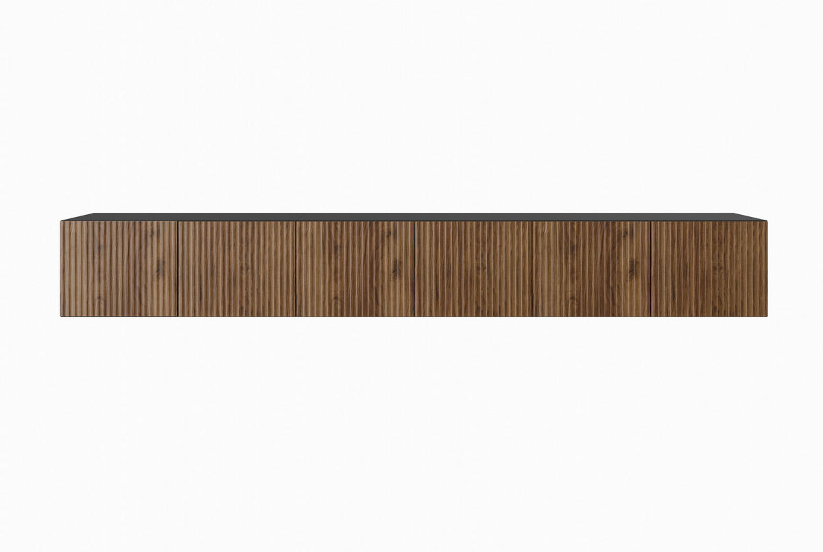 TV-SCHRANK NOE - Wildeiche/Schwarz, Holzwerkstoff (300/41/40cm) - Meblini