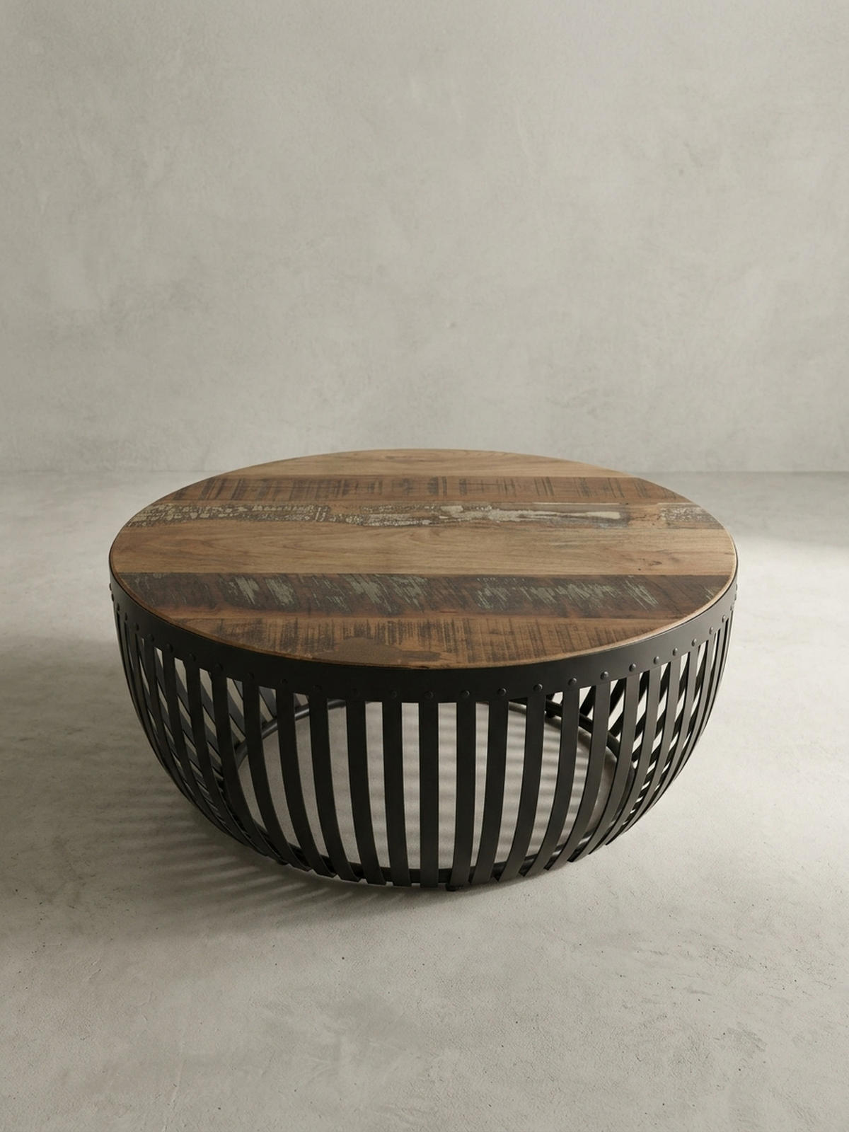 COUCHTISCH Braun aus recyceltem Mangoholz, 70x33x70 cm, im Industrial-Design - Schwarz/Braun, Holz/Metall (70/70/33cm) - KADIMA DESIGN