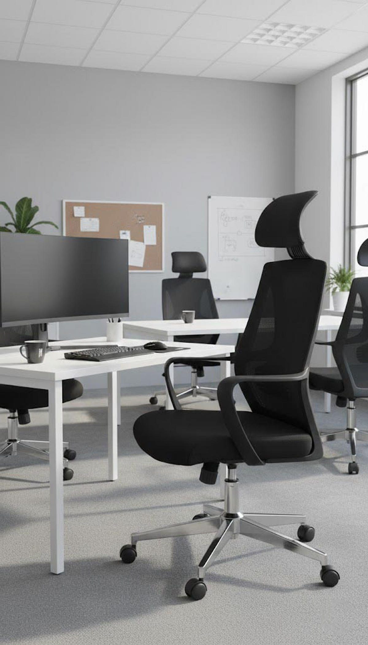 BÜROSTUHL Strix schwarz - Chromfarben/Schwarz, Kunststoff/Metall (62.5/128/61cm) - TPFLiving