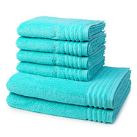 FROTTIERSET Vienna Style Supersoft 6-teilig - Türkis, Textil (50/100cm) - Vossen